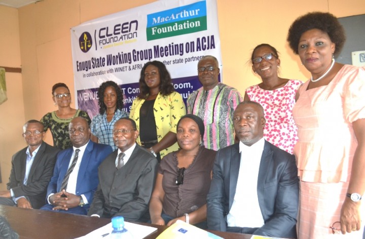 Members of Enugu State Working Group on Administration of Criminal Justice  Act (ACJA) 2015 supported by CLEEN Foundation and MacArthur Foundation